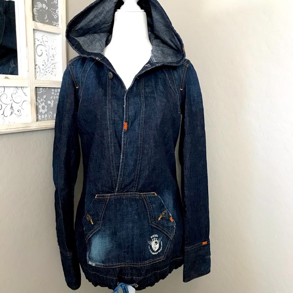 blue jean jacket hoodie
